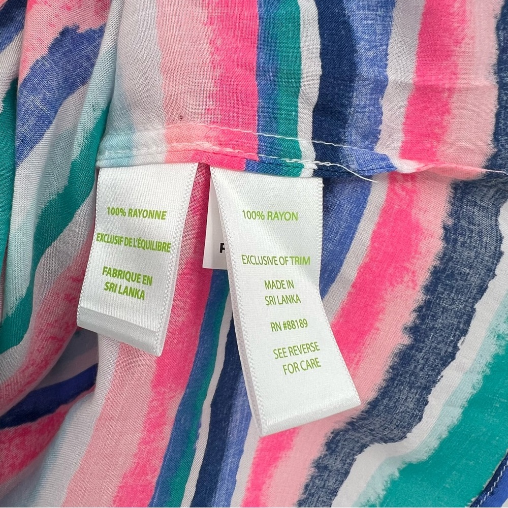 Lilly Pulitzer Off the Shoulder Sain Top in Sandy Shell Stripe Multicolor Size S - Picture 10 of 12